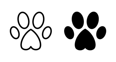 Fototapeta premium Paw icon vector isolated on white background. Paw Print icon