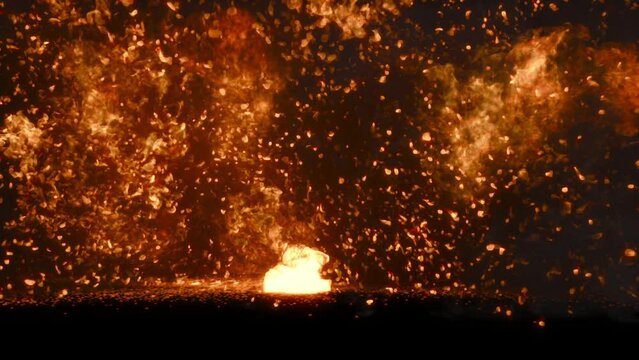 Fire storm, wildfire, forrest fire, blazing and coming at camera, swallows camera, HD 30p