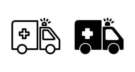 Ambulance Icon vector isolated on white background. Ambulance Icon Design. ambulance truck icon vector