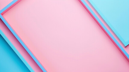 pink background with blue line border - obrazy, fototapety, plakaty
