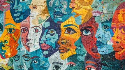 A community mural displaying messages of unity and resilience against terrorism. .