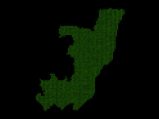 A sketching style of the map Republic of the Congo. An abstract image for a geographical design template. Image isolated on black background.