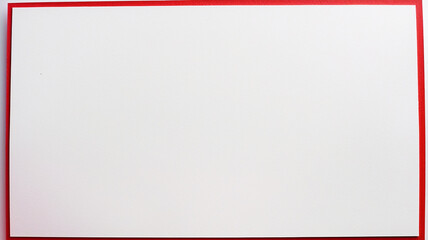 white background with red border