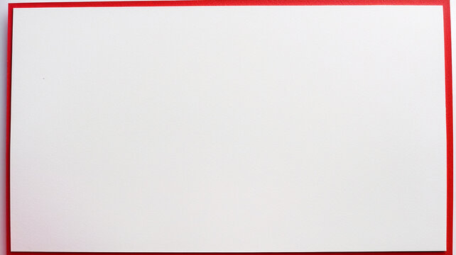 white background with red border