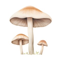 Mushrooms isolated on white background. Watercolor hand drawn illustration