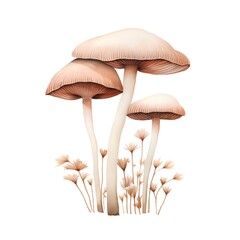 Mushrooms on a white background. Vector illustration. Watercolor