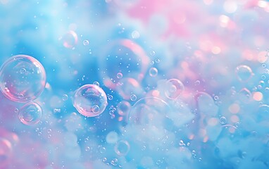 photo featuring a background of pastel pink and blue bubbles