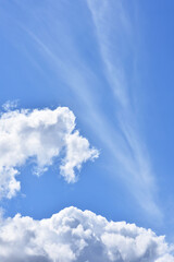 gentle white clouds in the blue sky