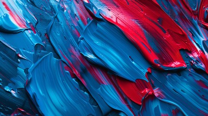 Red and Blue Mixed Colors in Fluid Acrylic Painting - Vibrant Texture and Artistic Expression for Creative Backgrounds