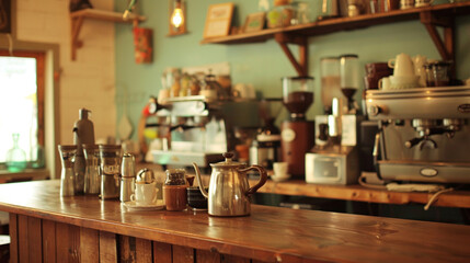 Cafe of coffee with coffee maker - obrazy, fototapety, plakaty