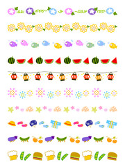 夏イメージの飾り罫セット