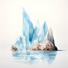 Iceberg. Watercolor illustration. Isolated on white background. - obrazy, fototapety, plakaty