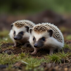 Fototapeta premium Pygmy hedgehogs cute pets.