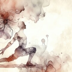 Yoga teacher in watercolor illustration with Generative AI.