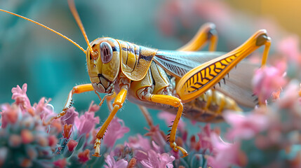 Grasshopper in nature Cinematic