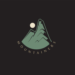 Mountain adventure badge logo vector graphic of illustration