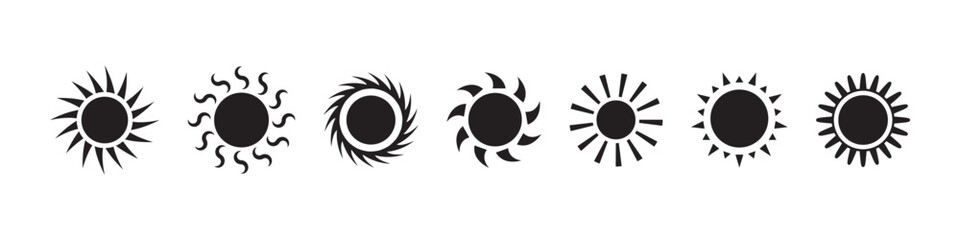 Sun Icon for Graphic Design Projects. Summer Sun Icon Vector Logo. Sun vector icon, flat summer symbol. 