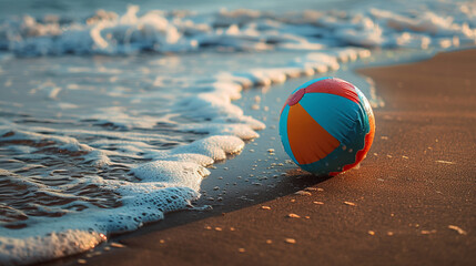 beach ball with sea splash