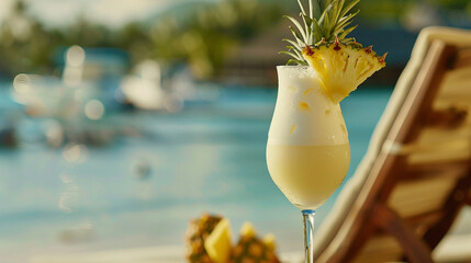 Pineapple juice at beach