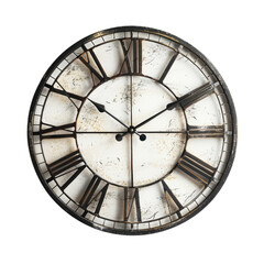 A timeless wall clock stands alone against a transparent background