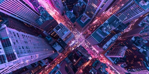 Fototapeta na wymiar aerial view background. night city metropolis
