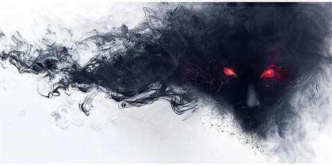 Vengeful Spirit: The Dark Aura and Malevolent Gaze - Imagine a dark aura surrounding a ghost with a malevolent gaze, illustrating the vengeful nature of a spirit