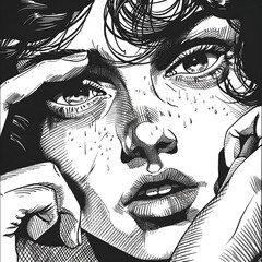 black and white illustration of a person