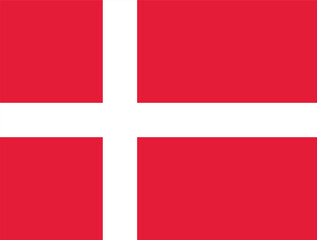 Obraz premium National flag of Denmark original size and colors vector illustration, Dannebrog with white Scandinavian cross, flag kings of Denmark has Nordic cross, Rigets flag
