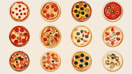 isolated 3d Randering closeup pizza  without background.