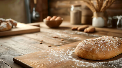 香ばしいパン工房背景