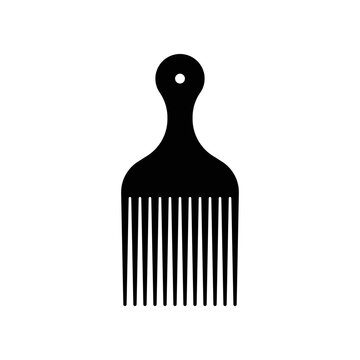 Afro pick comb vector isolated on white background.