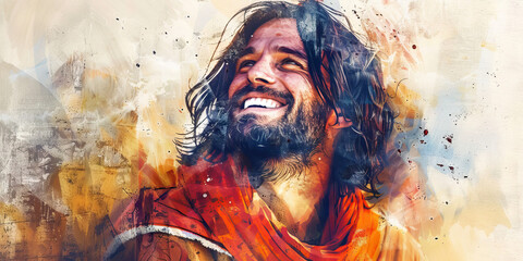 Friend: The Warm Smile and Comforting Presence - Picture Jesus with a warm smile and a comforting presence, illustrating his role as a friend to all. 