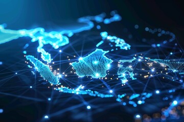 Digital Map of Indonesia Network Technology created with Generative AI