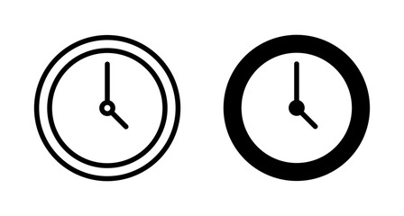 Clock icon vector isolated on white background. Time icon vector. Clock vector icon