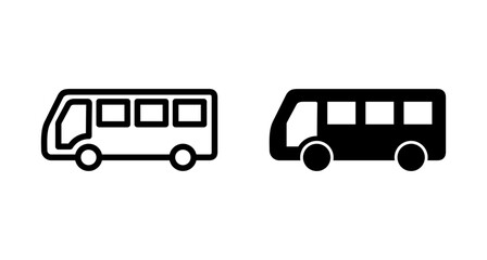 Bus Icon vector isolated on white background. Black bus vector icon