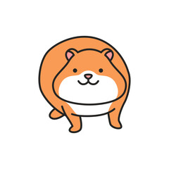 Cute cartoon hamster vector illustration