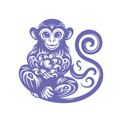 Blur adn White Illustration of Monkey 