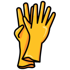 Rubber Gloves handdrawn doodle illustration