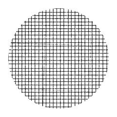 Circle hand drawn thin line checker texture vector