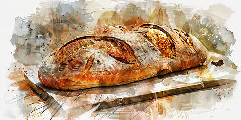 Bread of Life: The Loaf of Bread and Fish - Imagine Jesus with a loaf of bread and fish, illustrating his role as the bread of life
