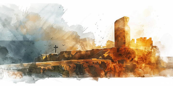 Cornerstone: The Foundation Stone and Building - Imagine Jesus as the cornerstone of a building, illustrating his role as the foundation of faith. 