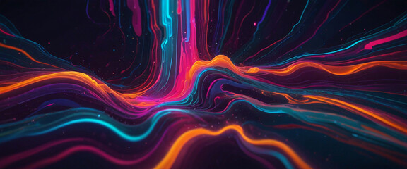 Fantastic flowing neon colored liquid
