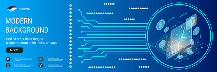 Modern business banner vector design template. Schedule, time management, business planning, deadline flat 3d isometric concept