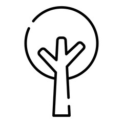 Obraz premium Tree black line icon