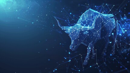Stock exchange trading banner. The bulls struggle. Equity market concept illustration. AI generated