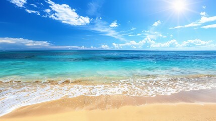 Fototapeta na wymiar Tropical beach paradise with sparkling ocean