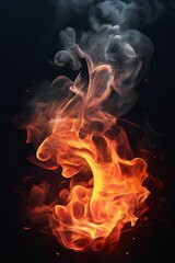 Fototapeta premium fire emoji, energy and power concept, Fire Element