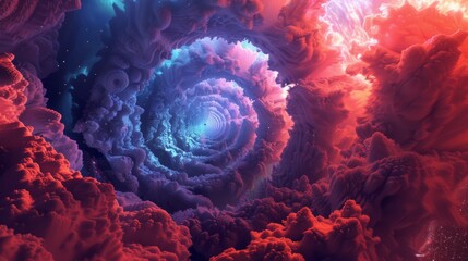 Surreal cosmic vortex in vivid colors