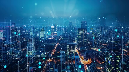 Fototapeta premium Urban Connectivity: Exploring the Interconnected Modern Metropolis