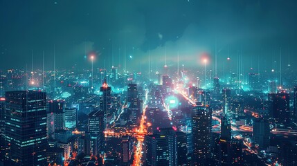 Obraz premium City of Tomorrow: Embracing IoT and 5G for Digital Transformation